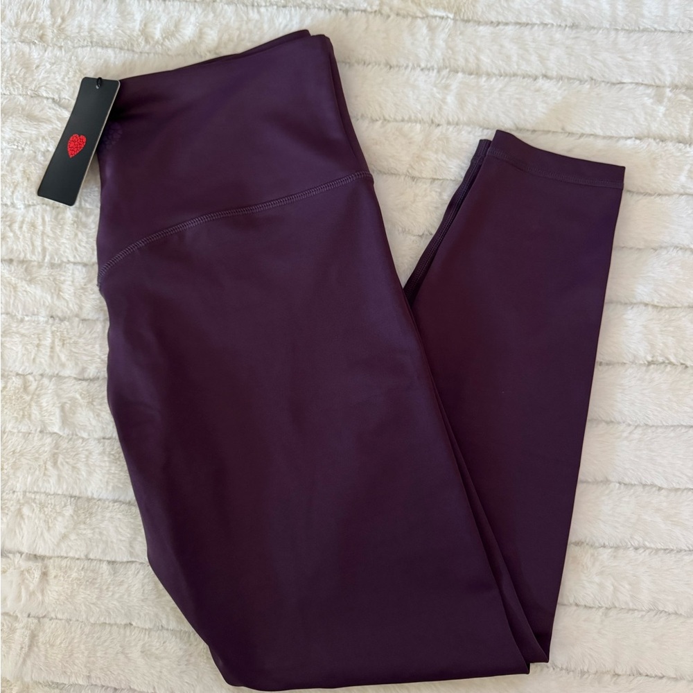 Purple High-Waisted Leggings in Stretchy Fabric for Casual Wear